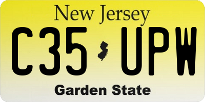NJ license plate C35UPW