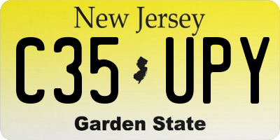 NJ license plate C35UPY