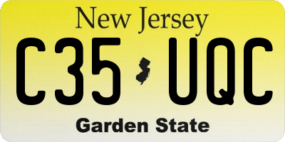 NJ license plate C35UQC