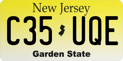 NJ license plate C35UQE
