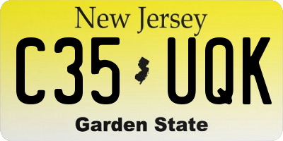 NJ license plate C35UQK