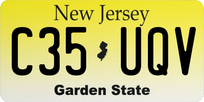 NJ license plate C35UQV