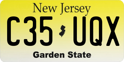 NJ license plate C35UQX