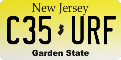 NJ license plate C35URF