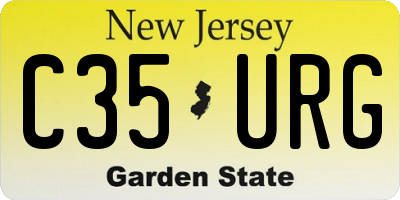 NJ license plate C35URG