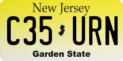 NJ license plate C35URN