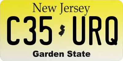 NJ license plate C35URQ