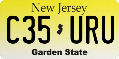 NJ license plate C35URU