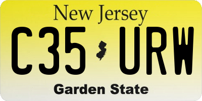 NJ license plate C35URW