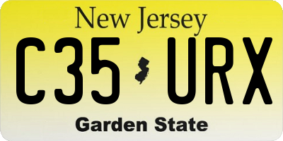 NJ license plate C35URX