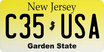NJ license plate C35USA