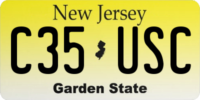NJ license plate C35USC