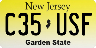 NJ license plate C35USF