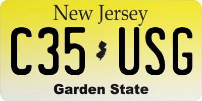 NJ license plate C35USG