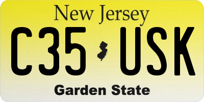 NJ license plate C35USK