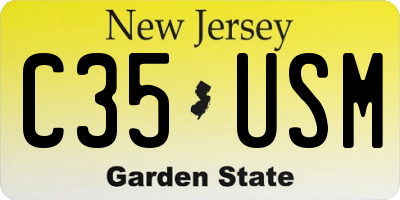 NJ license plate C35USM