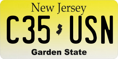 NJ license plate C35USN