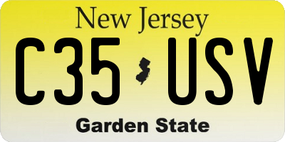 NJ license plate C35USV
