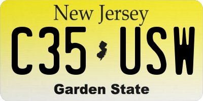NJ license plate C35USW