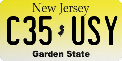 NJ license plate C35USY