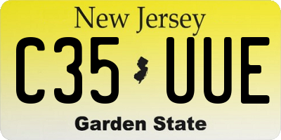 NJ license plate C35UUE