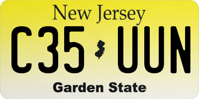 NJ license plate C35UUN