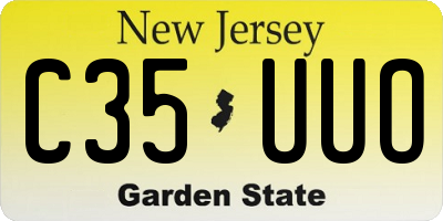 NJ license plate C35UUO