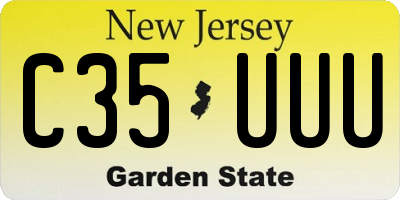 NJ license plate C35UUU