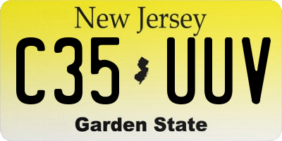 NJ license plate C35UUV