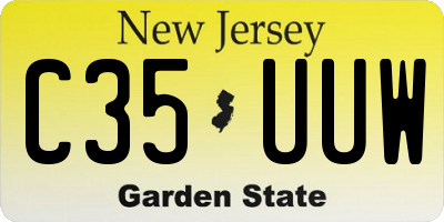 NJ license plate C35UUW