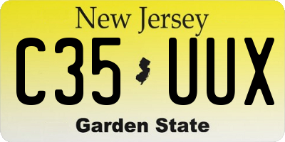 NJ license plate C35UUX