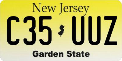 NJ license plate C35UUZ