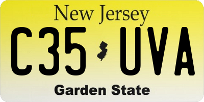 NJ license plate C35UVA