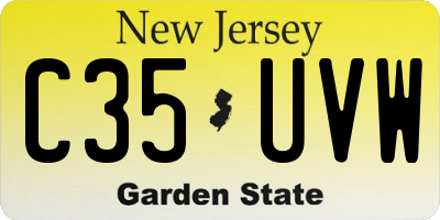 NJ license plate C35UVW