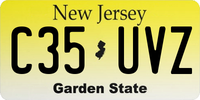 NJ license plate C35UVZ