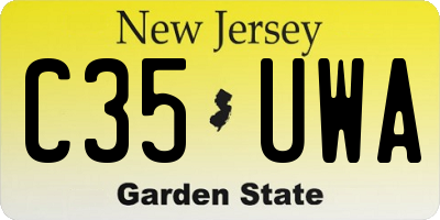 NJ license plate C35UWA
