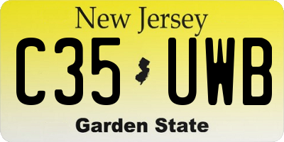 NJ license plate C35UWB