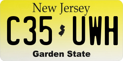 NJ license plate C35UWH
