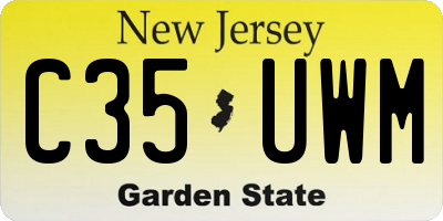 NJ license plate C35UWM