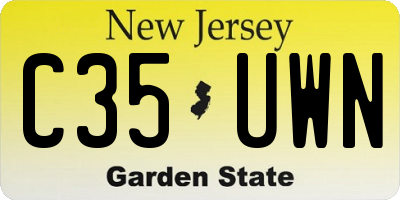 NJ license plate C35UWN