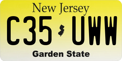 NJ license plate C35UWW
