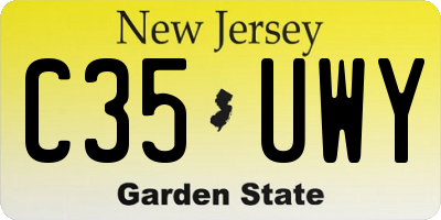 NJ license plate C35UWY