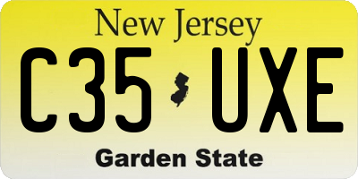 NJ license plate C35UXE