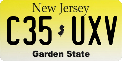 NJ license plate C35UXV