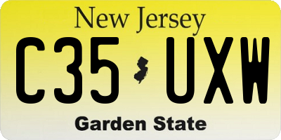 NJ license plate C35UXW