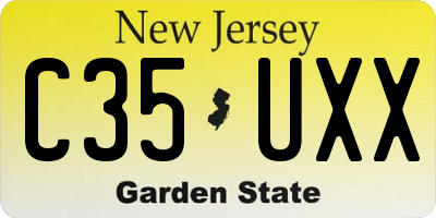 NJ license plate C35UXX