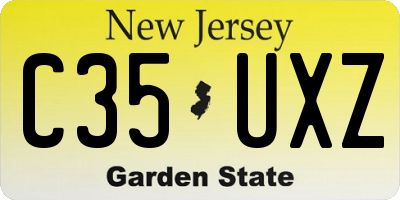 NJ license plate C35UXZ