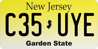 NJ license plate C35UYE