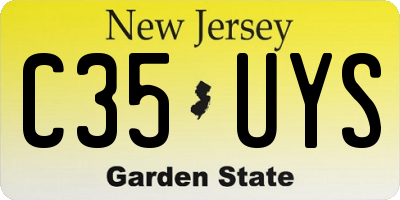 NJ license plate C35UYS