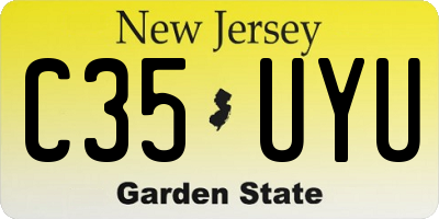 NJ license plate C35UYU